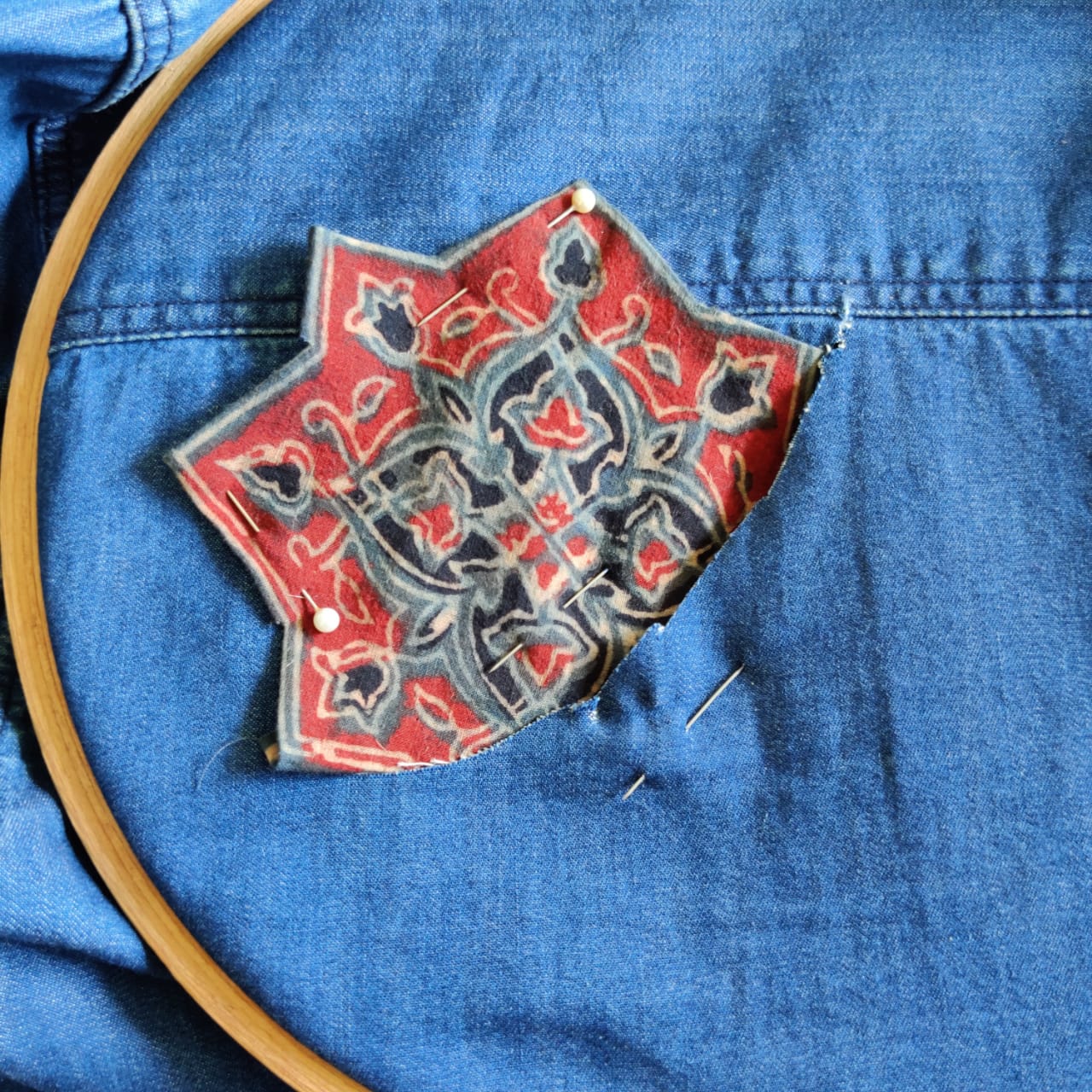 Jeans Patch, Sashiko Embroidery Applique, Boro Denim Patch, Jeans Mend  Repair Patch, Upcycling Jeans Applique 